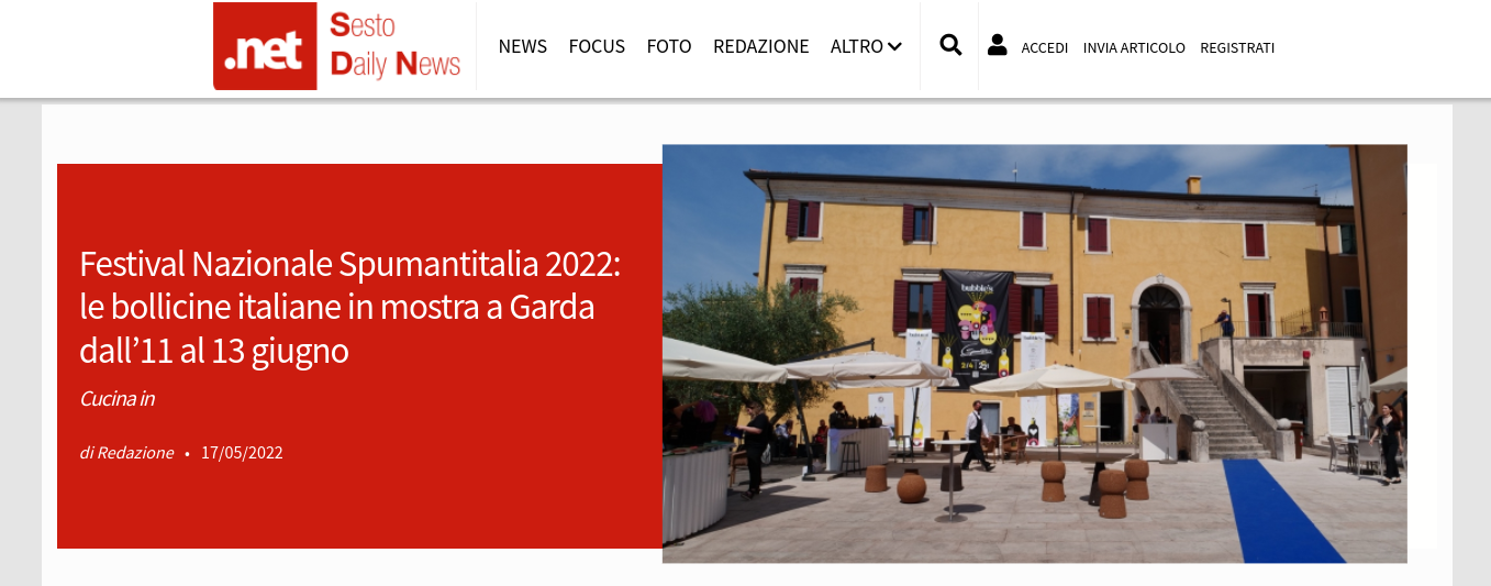 Sesto Daily News: le bollicine italiane in mostra a Garda dall’11 al 13 giugno